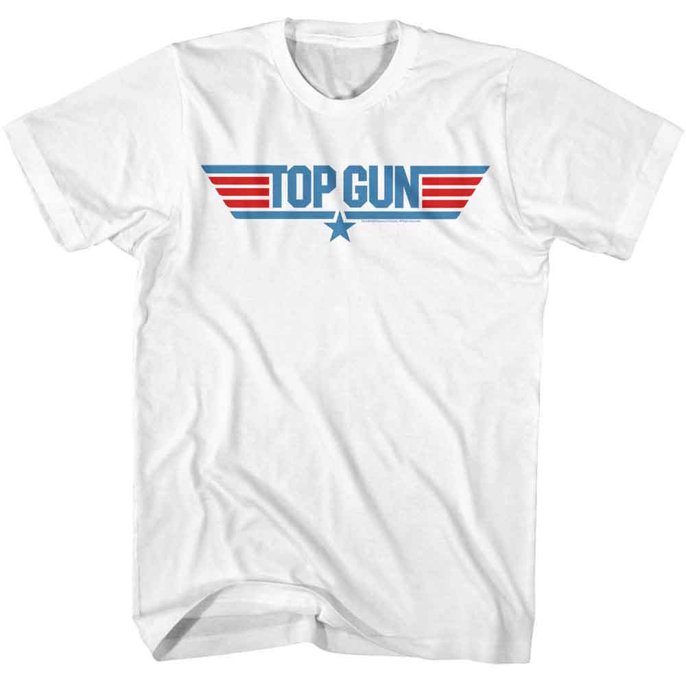 White Top Gun t-shirt featuring a Logo White design