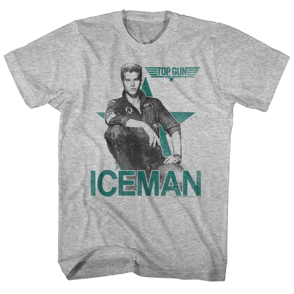 Gray Heather Top Gun t-shirt featuring an Iceman Gray Heather design
