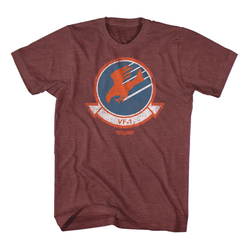 Vintage Maroon Heather Top Gun t-shirt featuring a VAW-110 Squadron design