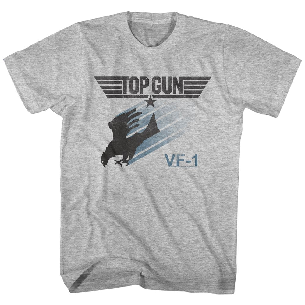 Gray Heather Top Gun t-shirt featuring a Bird of Thunder design