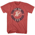 Red Heather Top Gun t-shirt featuring a Thunderbird USA design