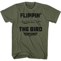 Military Green Top Gun t-shirt featuring a Da Bird Military Green 543 design