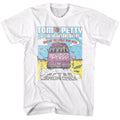 White Tom Petty t-shirt featuring a Tour Bus design