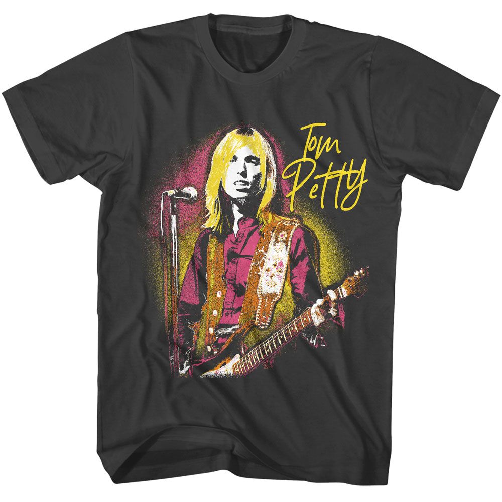 Smoke Gray Tom Petty t-shirt featuring a Tom Petty at the Mic design