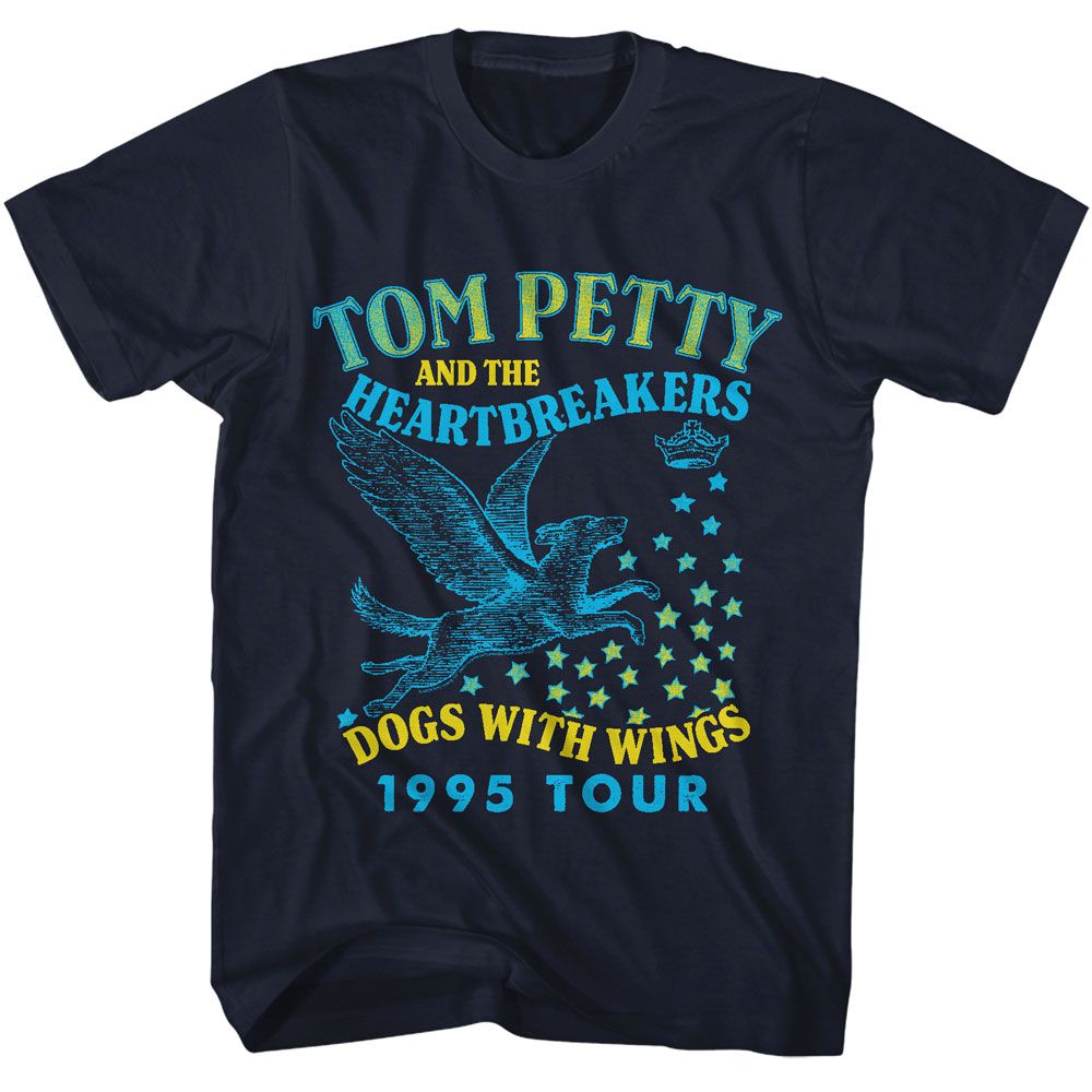 Navy Tom Petty t-shirt featuring a Dogs with Wings design