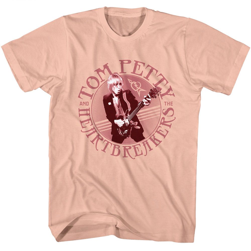 Peach Tom Petty t-shirt featuring a Tom Petty Circle design