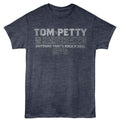 Navy Heather Tom Petty t-shirt featuring a Tom Petty Stacked Text design