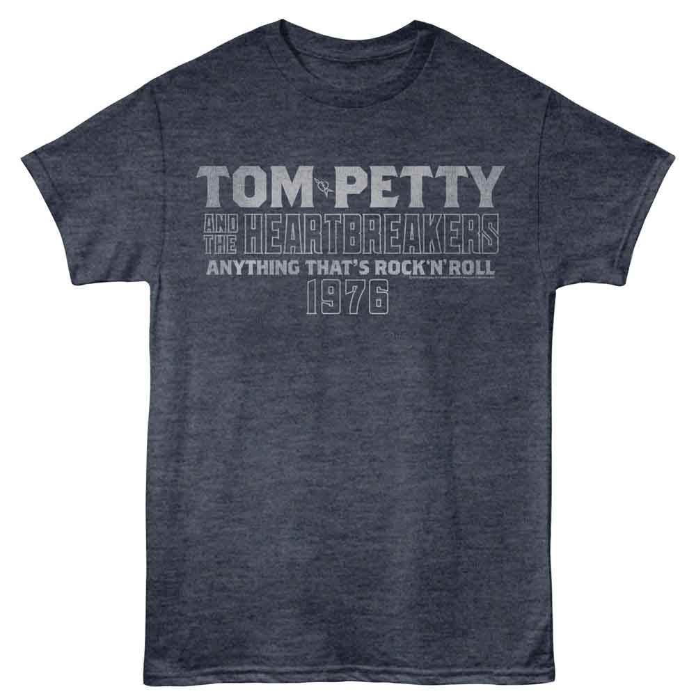 Navy Heather Tom Petty t-shirt featuring a Tom Petty Stacked Text design