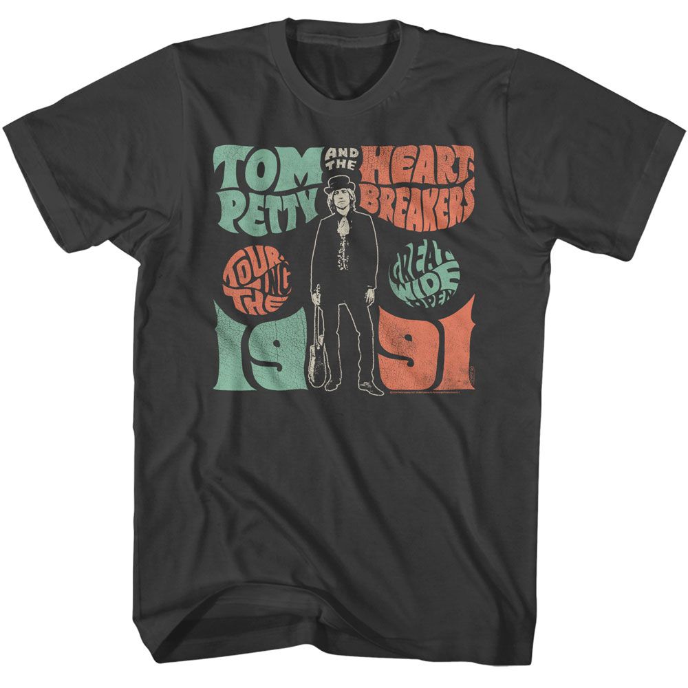 Smoke Gray Tom Petty t-shirt featuring a Wide Open Tour 1991 design