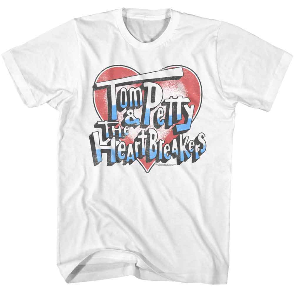 White Tom Petty t-shirt featuring an Americana Heart and Logo design