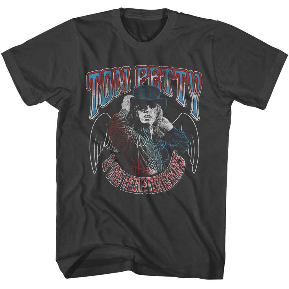 Smoke Gray Tom Petty t-shirt featuring an Americana Wings design
