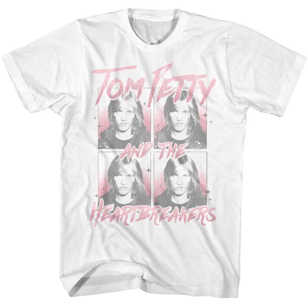 White Tom Petty t-shirt featuring a Tom Petty Four Images design