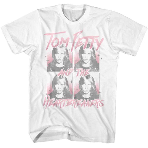 White Tom Petty t-shirt featuring a Tom Petty Four Images design