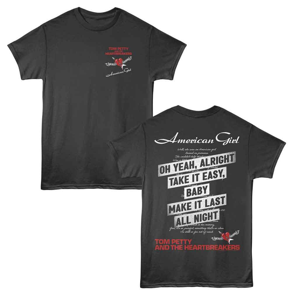 Smoke Gray Tom Petty t-shirt featuring an American Girl design