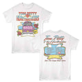 White Tom Petty t-shirt featuring a Wide Open Tracklist F&B design