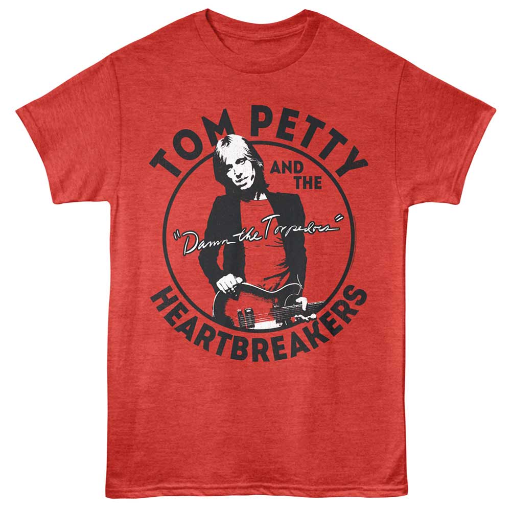 Red Heather Tom Petty t-shirt featuring a Damn the Torpedoes design