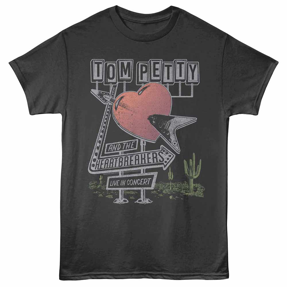 Smoke gray Tom Petty t-shirt featuring a Roadside Sign design
