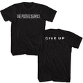 Black The Postal Service t-shirt featuring a Give Up design