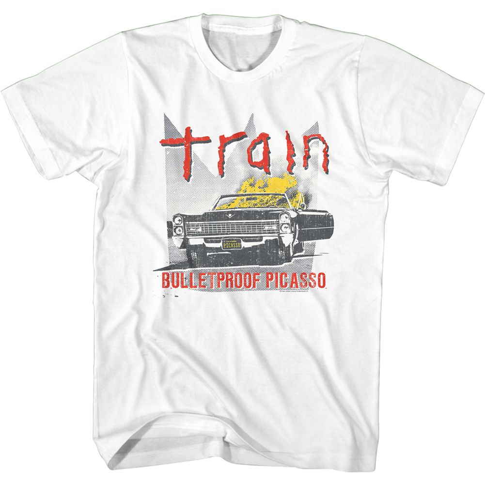 White Train t-shirt featuring a Bulletproof design