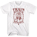 White Train t-shirt featuring a California Rose design