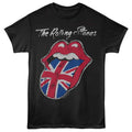 Black Rolling Stones t-shirt featuring a Painted UK Tongue design