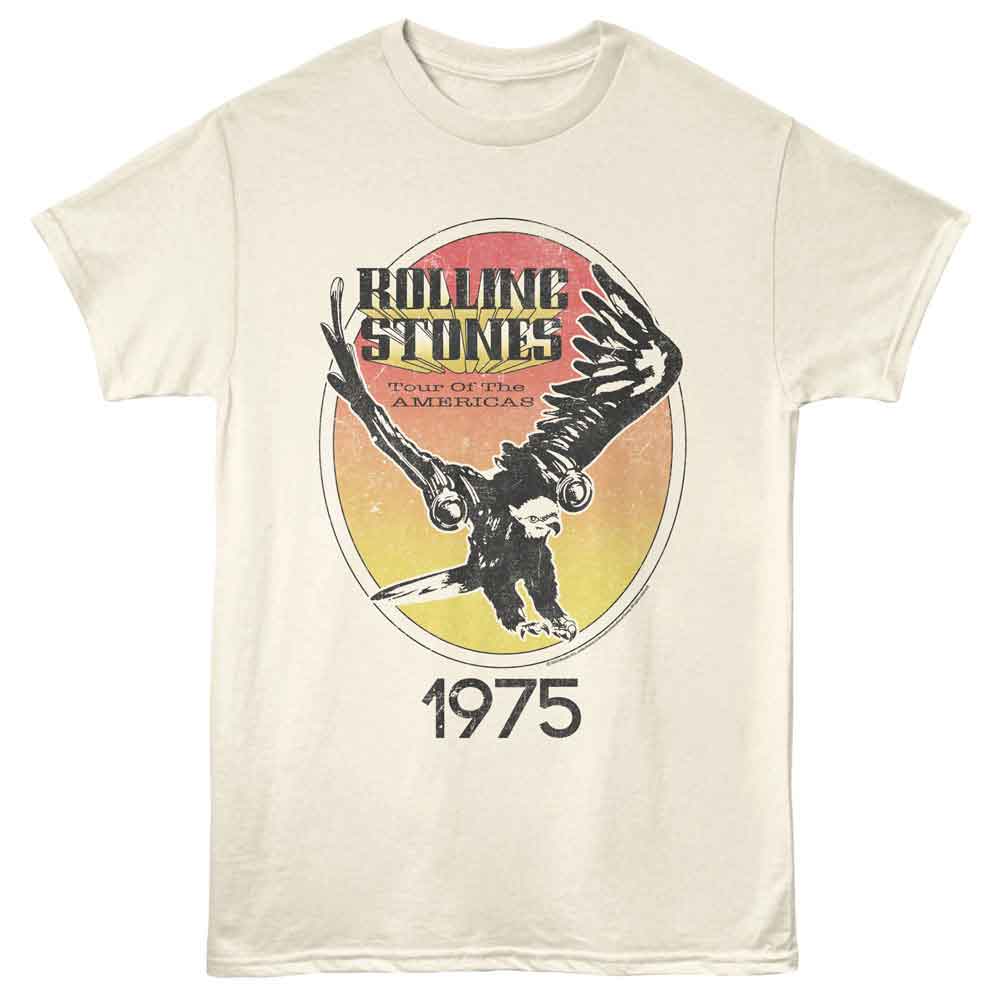 Natural Rolling Stones t-shirt featuring a Tour of the Americas design