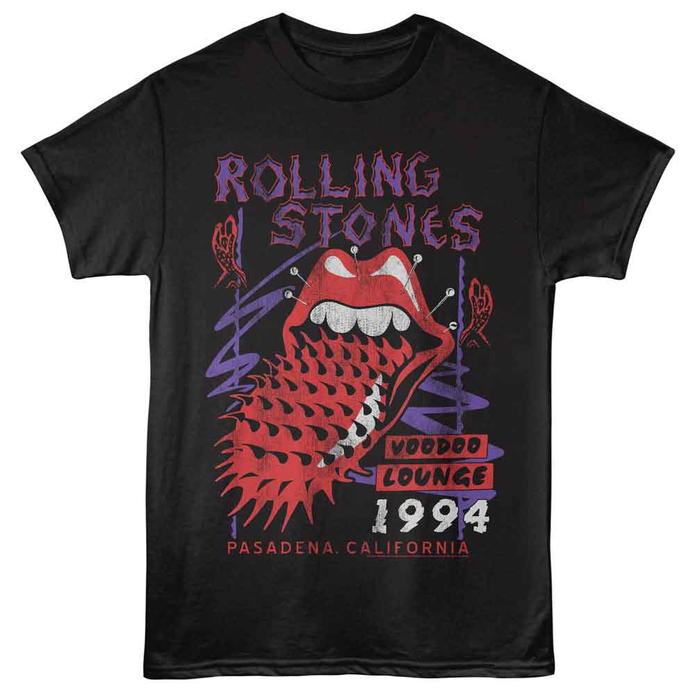 Black Rolling Stones t-shirt featuring a Voodoo Lounge design