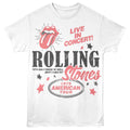 White Rolling Stones t-shirt featuring a 1975 American Tour design