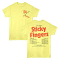 Yellow Heather Rolling Stones t-shirt featuring a Sticky Fingers design
