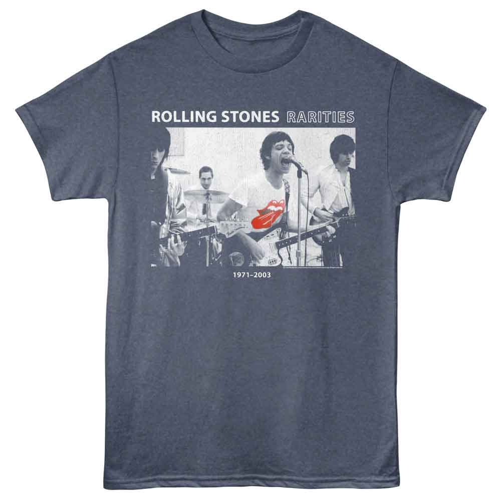 Navy Heather Rolling Stones t-shirt featuring a Rolling Stones Rarities design