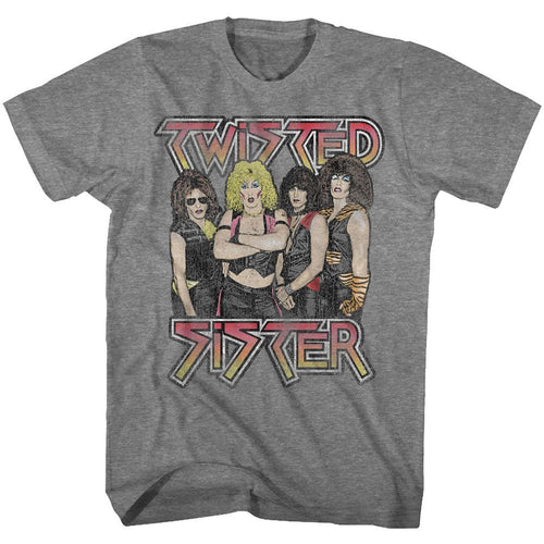 Graphite Heather Twisted Sister t-shirt featuring a Classic Logo design