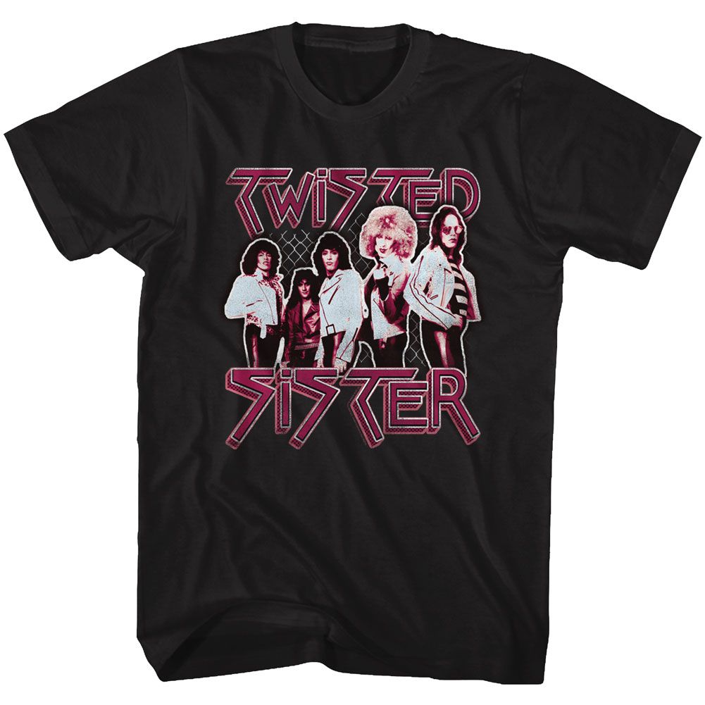 Black Twisted Sister t-shirt featuring a Pretty in Pink design