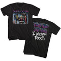 Black Twisted Sister t-shirt featuring an I Wanna Rock design
