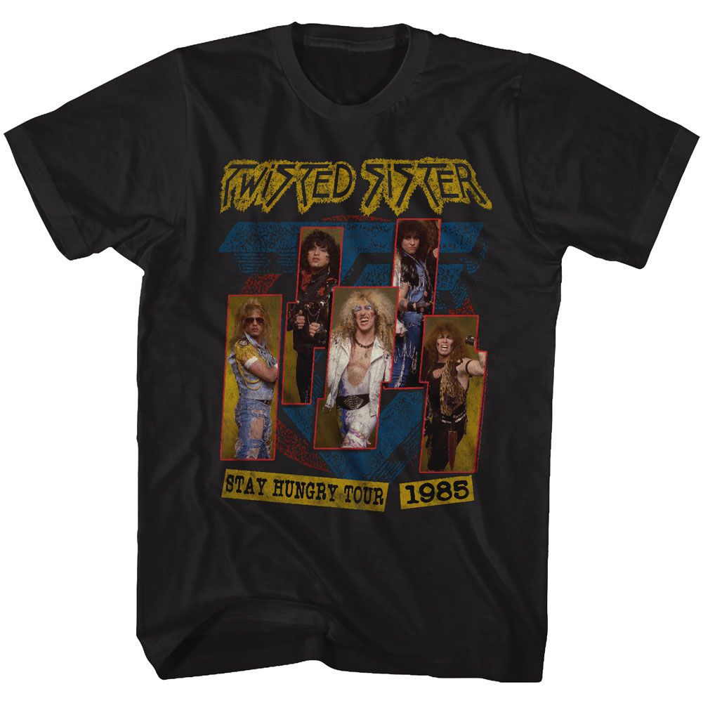 Black Twisted Sister t-shirt featuring a Stay Hungry Tour design