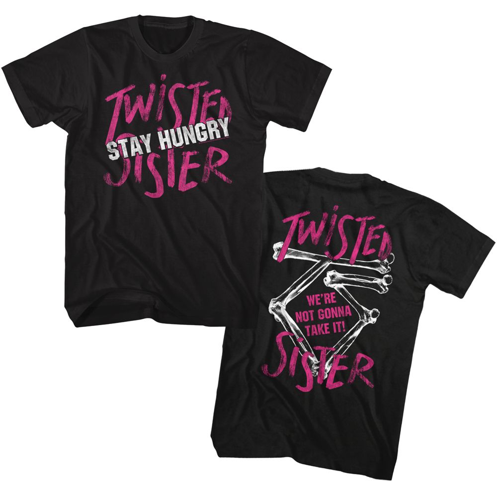 Black Twisted Sister t-shirt featuring a Not Gonna Take It Emblem design