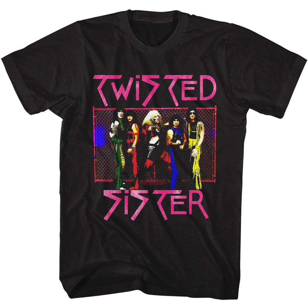 Black Twisted Sister t-shirt featuring a Fence Photo design