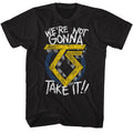 Black Twisted Sister t-shirt featuring a We're Not Gonna Take It design