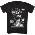 Black The Twilight Zone t-shirt featuring a Question the Unknown design