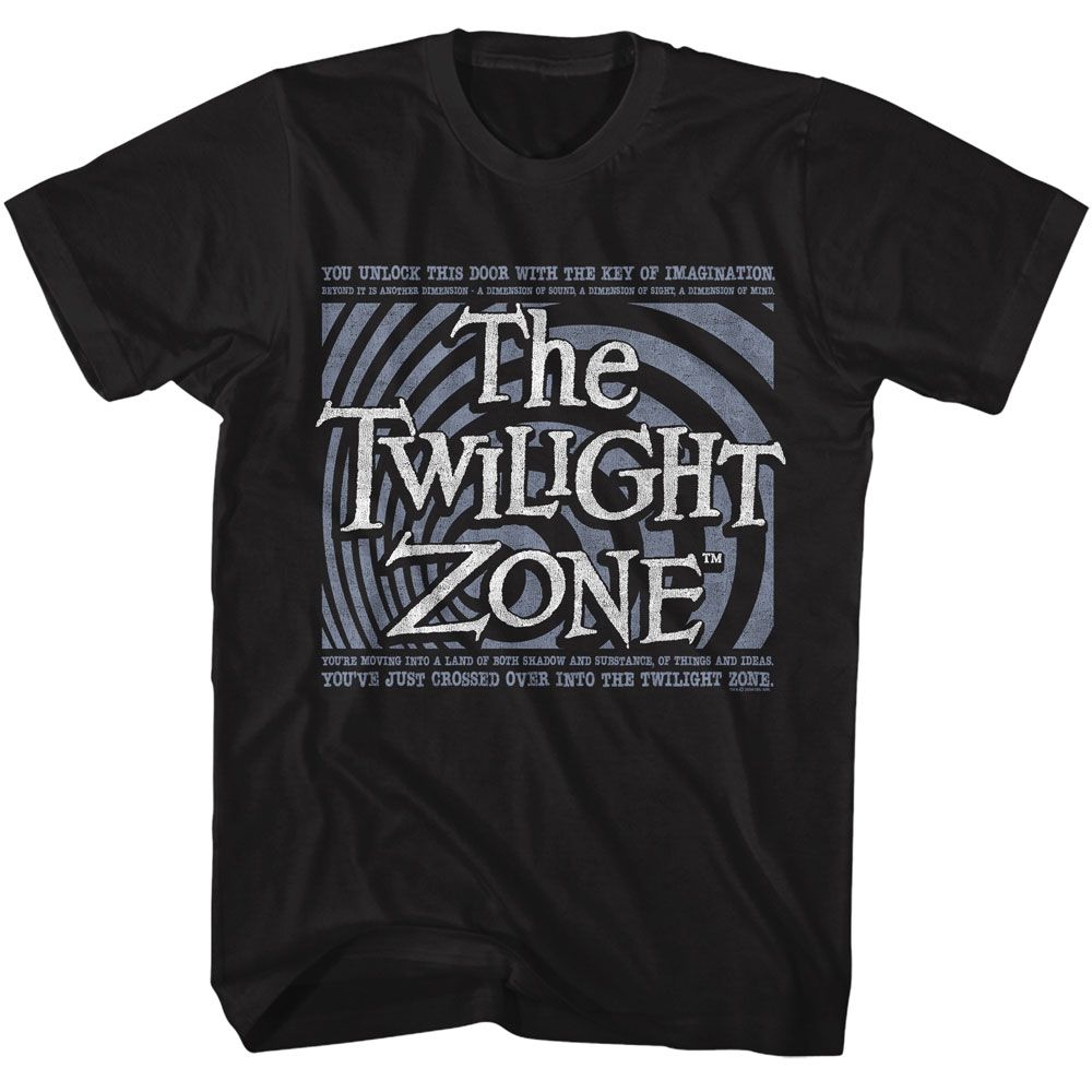 Black The Twilight Zone t-shirt featuring a You Unlocked This Door design
