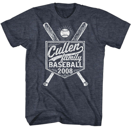 Navy Heather Twilight t-shirt featuring a Baseball 1 design