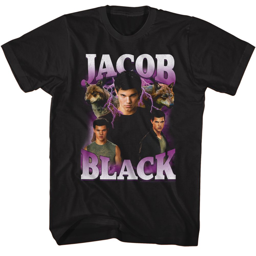 Black Twilight t-shirt featuring a Jacob Black Lightning design
