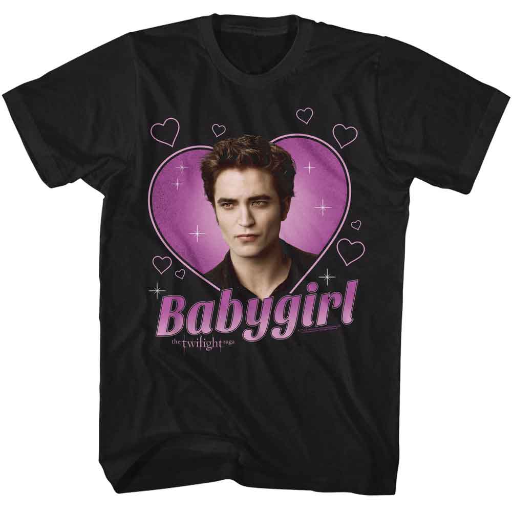Black Twilight t-shirt featuring a Babygirl Edward Alt Image design