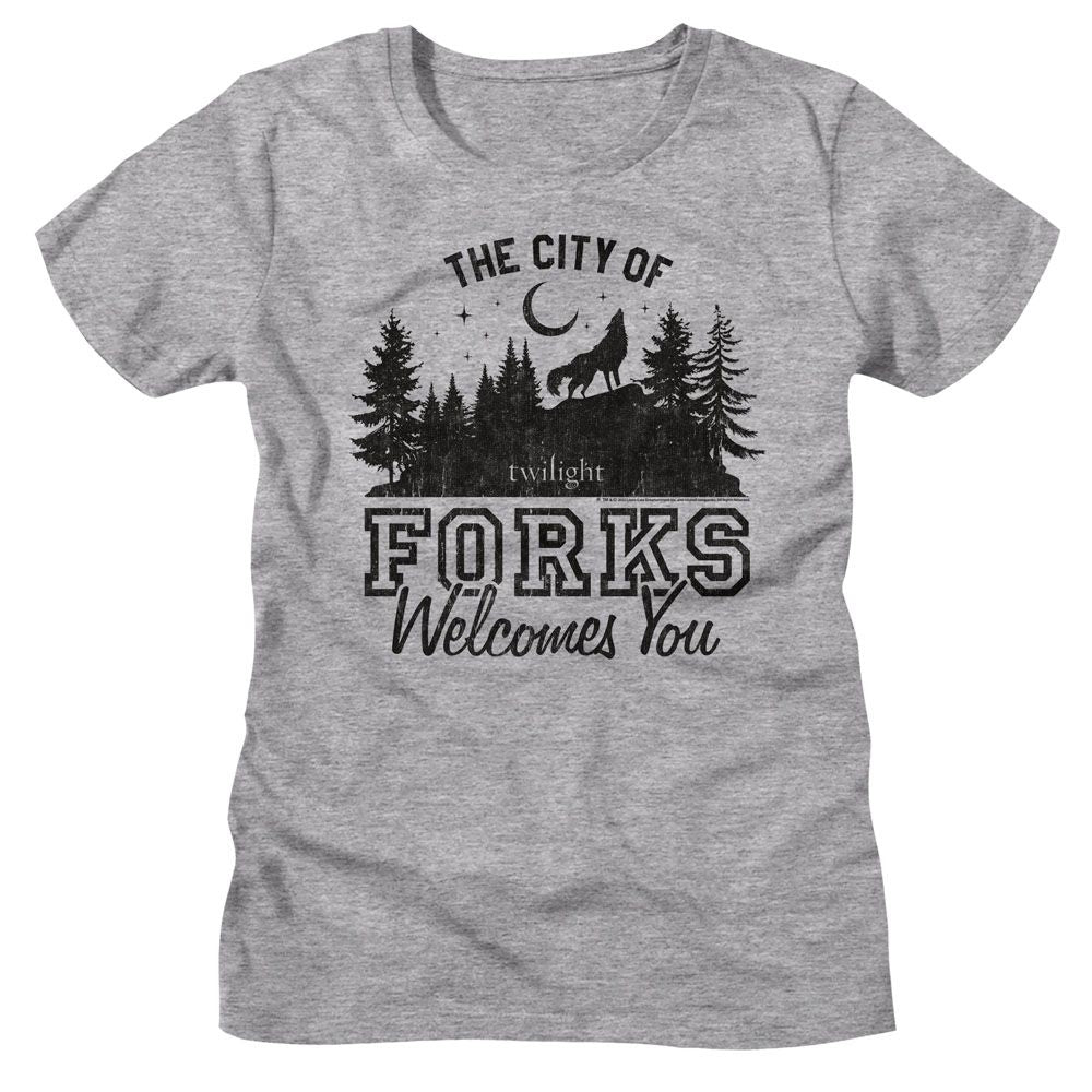 Twilight Ladies T-Shirt - The City of Forks Gray Heather