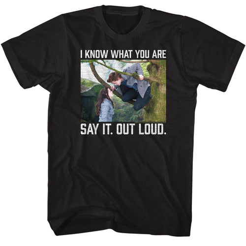 Black Twilight t-shirt featuring a Say It Out Loud design