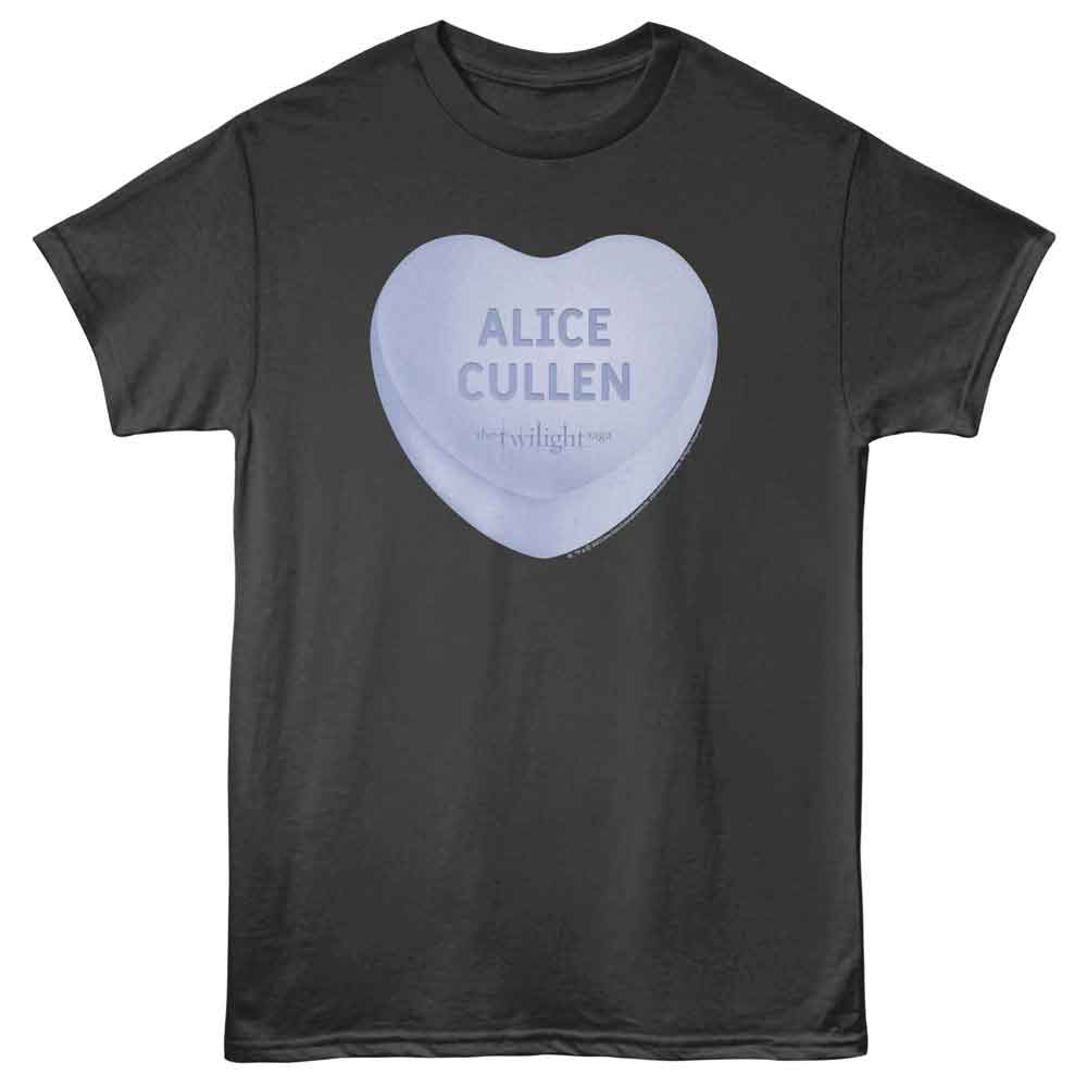 Smoke Gray Twilight t-shirt featuring an Alice Candy Heart design