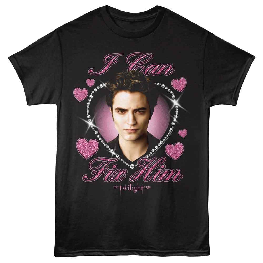 Black Twilight t-shirt featuring an I Can Fix Him design