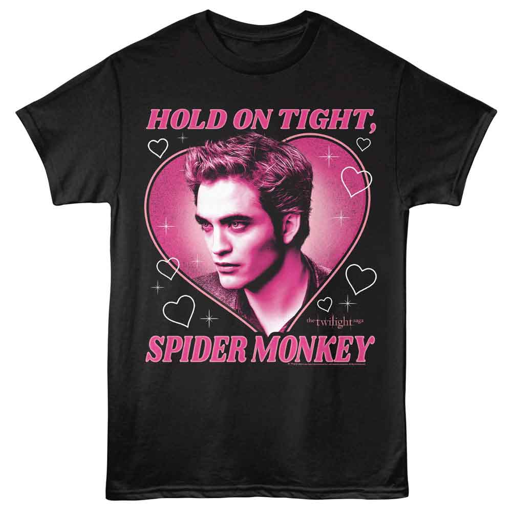 Black Twilight t-shirt featuring an Edward Heart Spider Monkey Black design