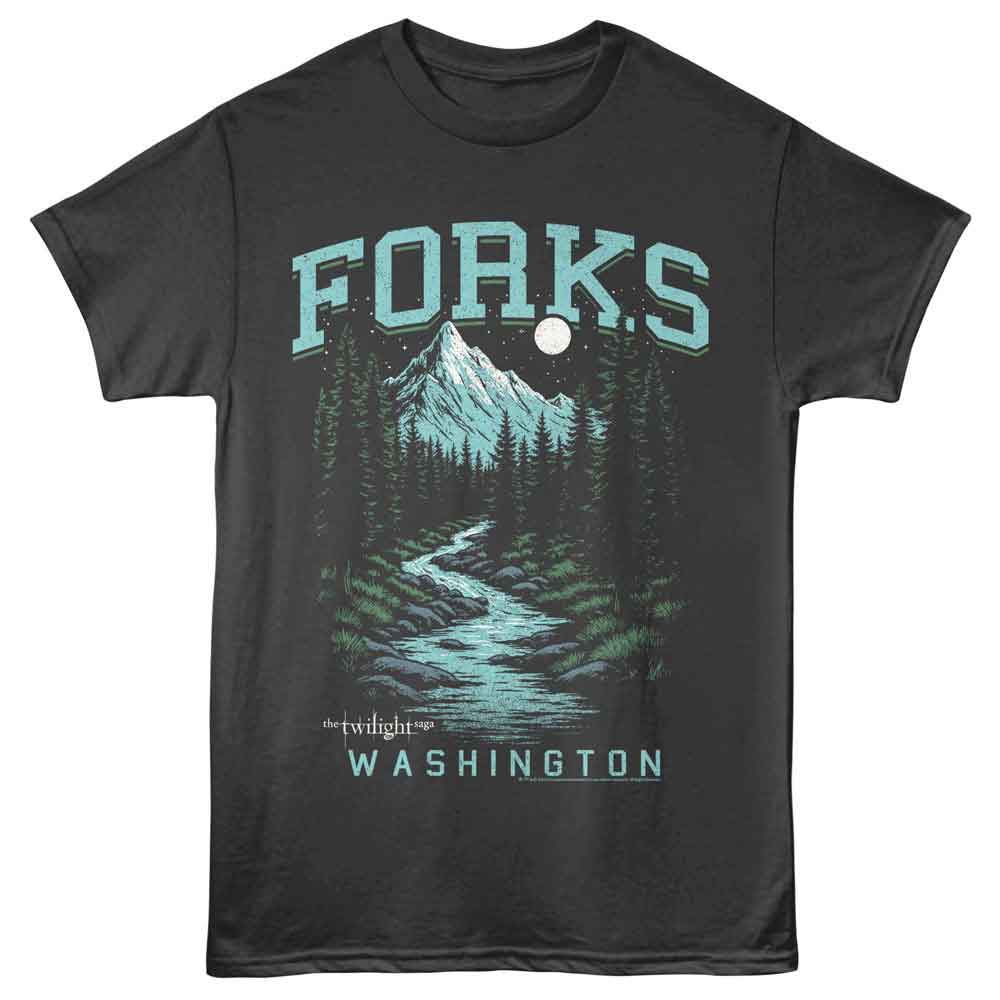 Smoke Gray Twilight t-shirt featuring a Forks WA design