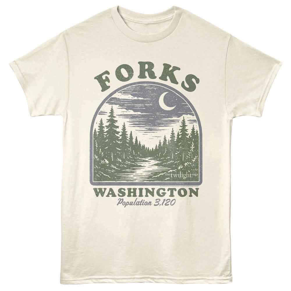 Natural Twilight t-shirt featuring a Forks Arch design