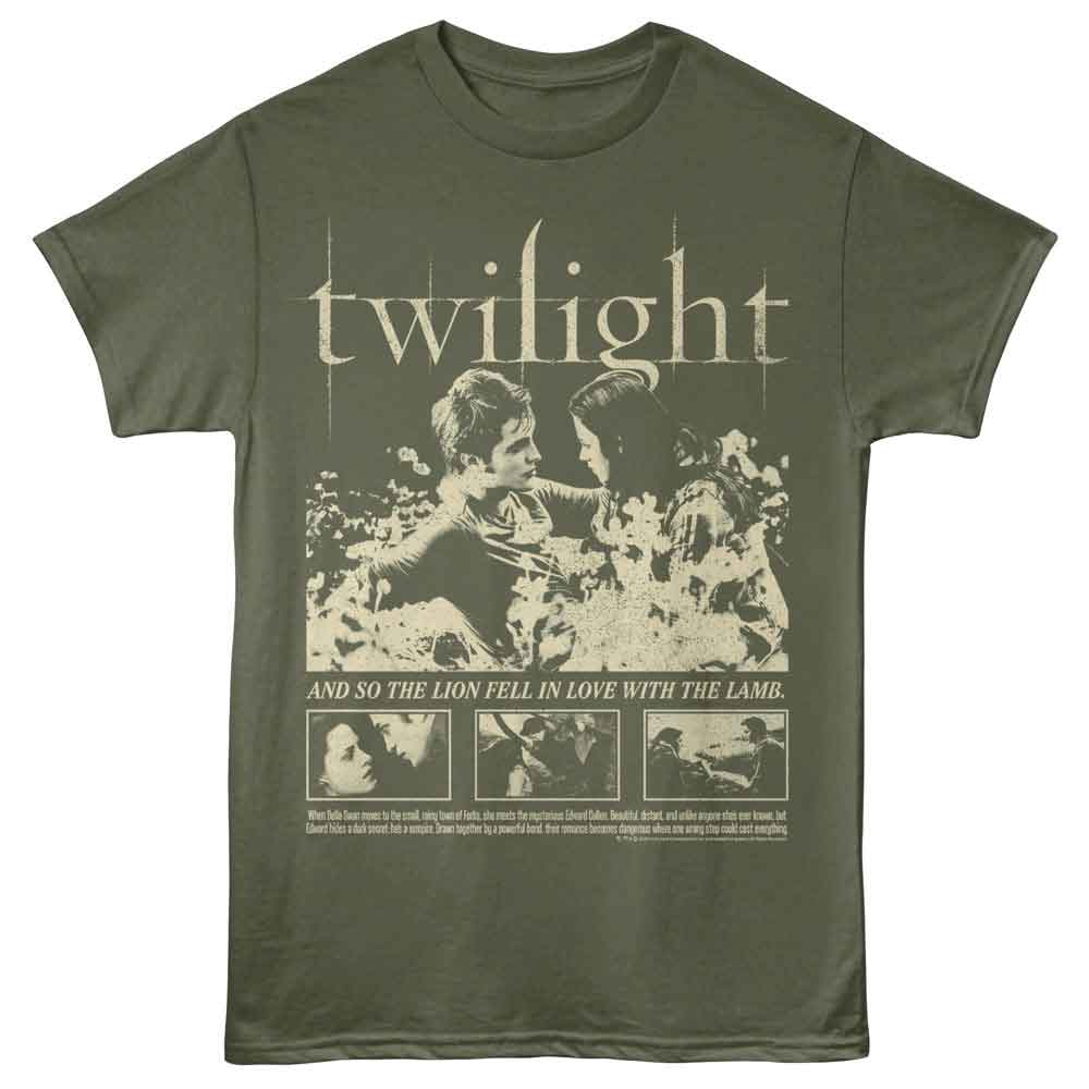 Military Green Twilight t-shirt featuring a Plot design